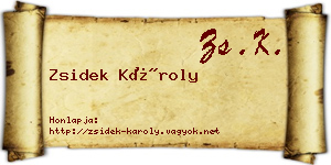 Zsidek Károly névjegykártya