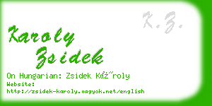 karoly zsidek business card
